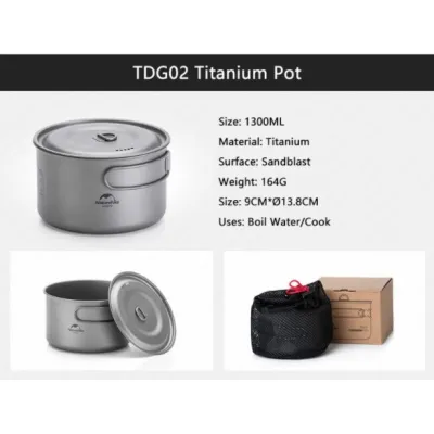 Титановий казанок Naturehike 1300 мл NH18T202-B - 6 - Robinzon.ua