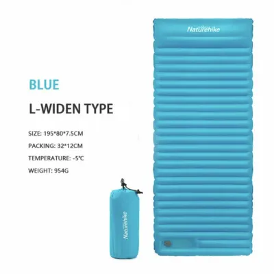 Килимок надувний Naturehike R-Value 3 розмір L, бірюзовий NH18Q001-D - 1 - Robinzon.ua