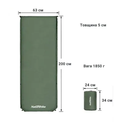 Килимок самонадувний Naturehike сірий NH15Q002-D - 3 - Robinzon.ua