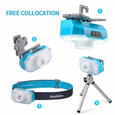 Ліхтар налобний Naturehike з вбудованим акумулятором блакитний NH18T003-C - 3 - Robinzon.ua