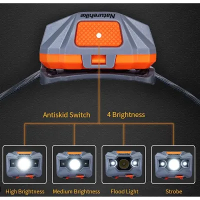 Фонарь налобный Naturehike TD-02 Rechargeable оранжево-серый NH00T002-D. - 4 - Robinzon.ua
