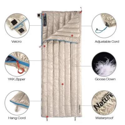 Ультраламкий пуховий спальний мішок Naturehike CW280 upgrade хаки NH17Y010-R. - 4 Ультраламкий пуховий спальний мішок Naturehike CW280 upgrade хаки NH17Y010-R. - 4 - Robinzon.ua