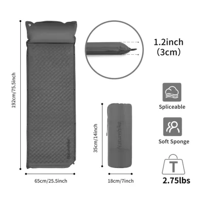 Килимок самонадувний одномісний з подушкою Naturehike бежевий CNK2300DZ014 - 2 Килимок самонадувний одномісний з подушкою Naturehike бежевий CNK2300DZ014 - 2 - Robinzon.ua