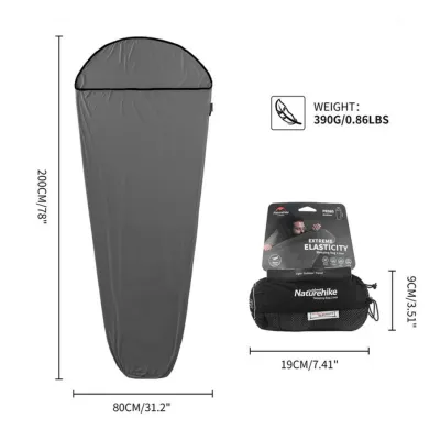 Вкладиш в спальник Naturehike графіт NH17N002-D - 1 Вкладиш в спальник Naturehike графіт NH17N002-D - 1 - Robinzon.ua