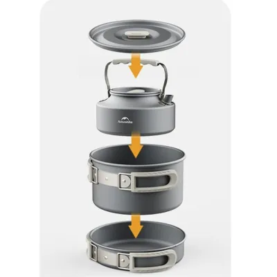 Набір туристичного посуду (казанок, сковорода, чайник) Naturehike CNK2450CF010 - 4 Набір туристичного посуду (казанок, сковорода, чайник) Naturehike CNK2450CF010 - 4 - Robinzon.ua