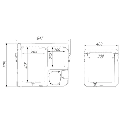 Компресорний автохолодильник Alpicool TW45. Двокамерний. Охолодження до -20℃, живлення 12, 24, 220 вольт, вбудована батарея - 4 - Robinzon.ua