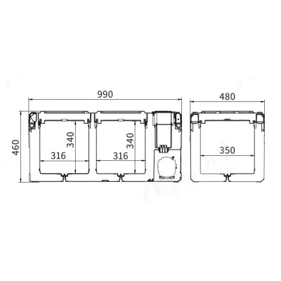 Компресорний автохолодильник Alpicool E75. Двокамерний. До -20℃, живлення 12, 24, 220 вольт. Батарея 42 А/г - 5 - Robinzon.ua