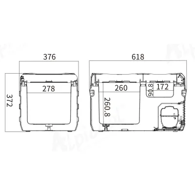 Компресорний автохолодильник Alpicool NLS35 (23 літри). Двокамерний. До -20℃, живлення 12, 24, 220 вольт - 1 - Robinzon.ua
