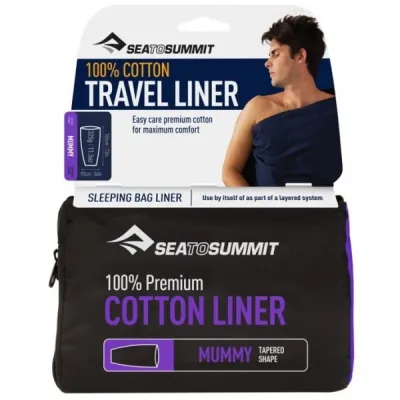 Premium Cotton Liner Mummy вкладыш в спальник (Navy Blue) - 3 - Robinzon.ua