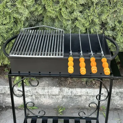 Мангал Mzavod Гефест на 9 шампуров 4мм на дровнице - 3 Мангал Mzavod Гефест на 9 шампуров 4мм на дровнице - 3 - Robinzon.ua