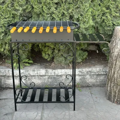 Мангал Mzavod Гефест на 9 шампуров 4мм на дровнице - 4 Мангал Mzavod Гефест на 9 шампуров 4мм на дровнице - 4 - Robinzon.ua