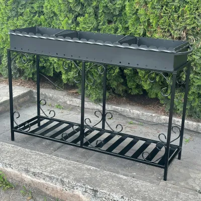 Мангал Mzavod Гефест на 20 шампуров 4мм на дровнице - 1 Мангал Mzavod Гефест на 20 шампуров 4мм на дровнице - 1 - Robinzon.ua