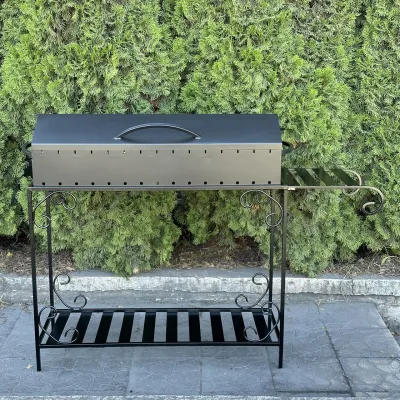 Мангал-барбекю Mzavod Гефест на 15 шампурів 3мм на дровниці - 2 Мангал-барбекю Mzavod Гефест на 15 шампурів 3мм на дровниці - 2 - Robinzon.ua