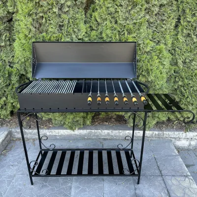 Мангал-барбекю Mzavod Гефест на 15 шампурів 3мм на дровниці - 3 Мангал-барбекю Mzavod Гефест на 15 шампурів 3мм на дровниці - 3 - Robinzon.ua