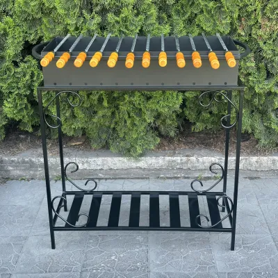 Мангал Mzavod Гефест 12 шампурів 3мм на дровниці - 4 Мангал Mzavod Гефест 12 шампурів 3мм на дровниці - 4 - Robinzon.ua