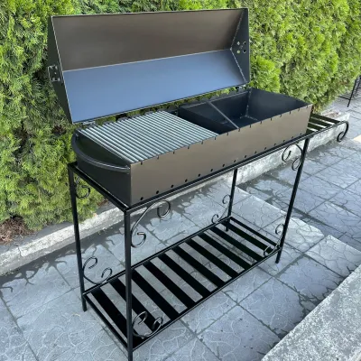 Мангал-барбекю Mzavod Гефест на 15 шампуров 4мм на дровнице - 1 - Robinzon.ua