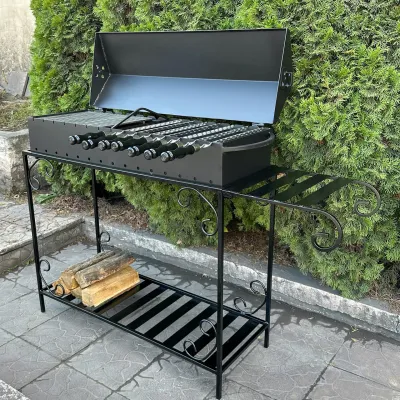 Мангал-барбекю Mzavod Гефест на 15 шампуров 4мм на дровнице - 3 - Robinzon.ua