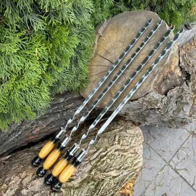 Шампур Mzavod с деревянной ручкой 630х12х3мм двухцветный - 3 Шампур Mzavod с деревянной ручкой 630х12х3мм двухцветный - 3 - Robinzon.ua