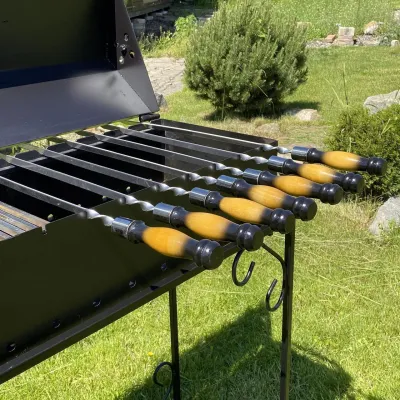 Шампур Mzavod с деревянной ручкой 630х12х3мм двухцветный - 4 Шампур Mzavod с деревянной ручкой 630х12х3мм двухцветный - 4 - Robinzon.ua