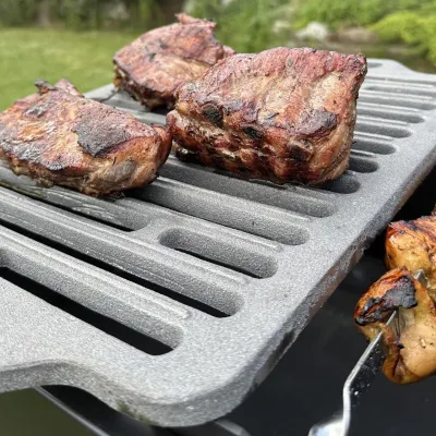 Універсальна чавунна Решітка-гриль Mzavod з ручками 420х300мм - 2 Універсальна чавунна Решітка-гриль Mzavod з ручками 420х300мм - 2 - Robinzon.ua