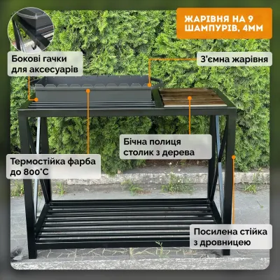 Мангал Mzavod Тор на 9 шампурів 4мм в стилі LOFT - 5 Мангал Mzavod Тор на 9 шампурів 4мм в стилі LOFT - 5 - Robinzon.ua