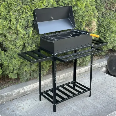 Мангал-барбекю Mzavod Прометей на 9 шампурів 4мм на дровниці - 4 Мангал-барбекю Mzavod Прометей на 9 шампурів 4мм на дровниці - 4 - Robinzon.ua