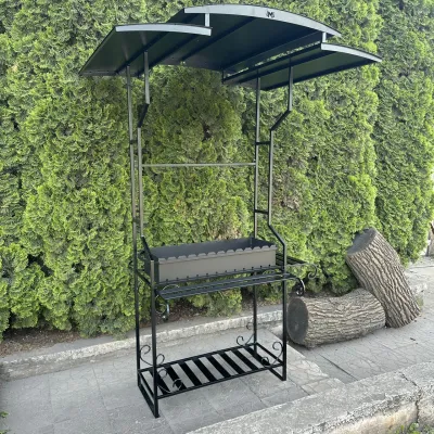 Мангал Mzavod Зевс на 12 шампурів 4мм з дахом - 2 Мангал Mzavod Зевс на 12 шампурів 4мм з дахом - 2 - Robinzon.ua