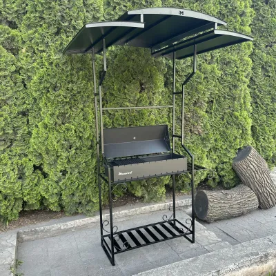 Мангал-барбекю Mzavod Зевс на 12 шампуров 4мм с крышей - 1 Мангал-барбекю Mzavod Зевс на 12 шампуров 4мм с крышей - 1 - Robinzon.ua