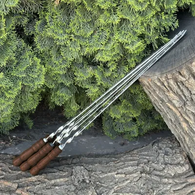 Шампур Mzavod з дерев'яною ручкою 740х12х3мм темний - 3 Шампур Mzavod з дерев'яною ручкою 740х12х3мм темний - 3 - Robinzon.ua