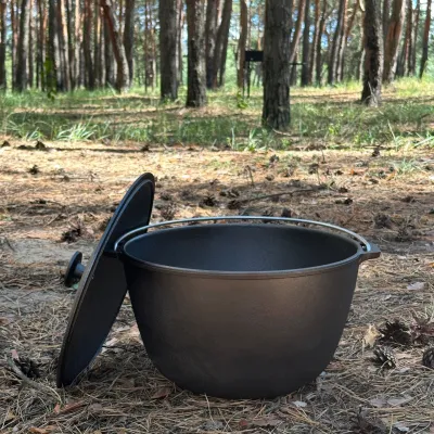 Казан туристичний КТ-08 чавунний з кришкою 8л - 1 - Robinzon.ua