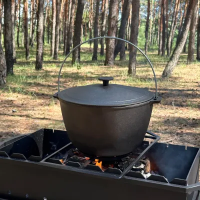 Казан туристичний КТ-08 чавунний з кришкою 8л - 4 - Robinzon.ua