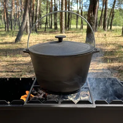 Казан туристичний КТ-08 чавунний з кришкою 8л - 5 - Robinzon.ua
