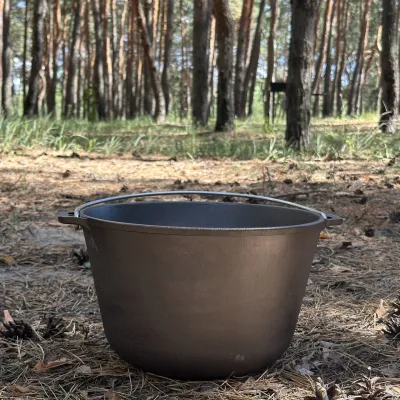 Казан туристический КТ-10 чугунный с крышкой 10л - 2 - Robinzon.ua