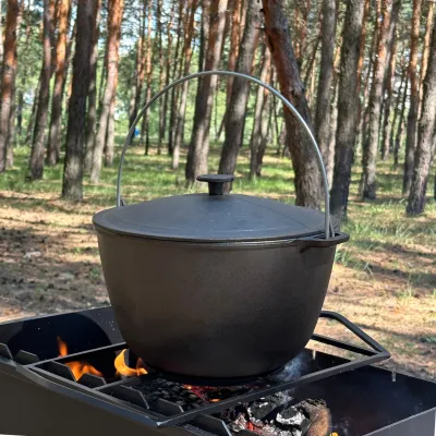 Казан туристический КТ-10 чугунный с крышкой 10л - 3 - Robinzon.ua