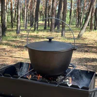 Казан туристический КТ-10 чугунный с крышкой 10л - 4 - Robinzon.ua
