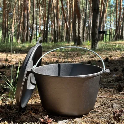 Казан туристичний КТ-10КС чавунний з кришкою-сковородою 10л - 1 - Robinzon.ua