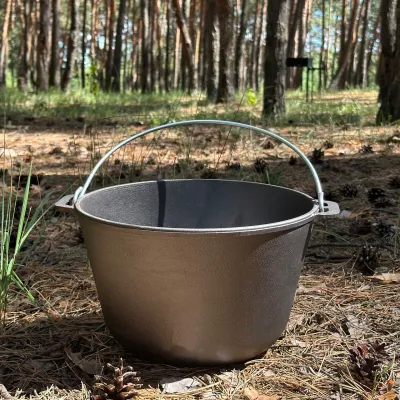 Казан туристичний КТ-10КС чавунний з кришкою-сковородою 10л - 2 - Robinzon.ua