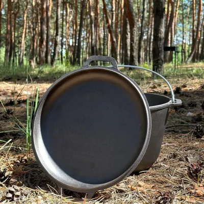 Казан туристичний КТ-10КС чавунний з кришкою-сковородою 10л - 3 - Robinzon.ua