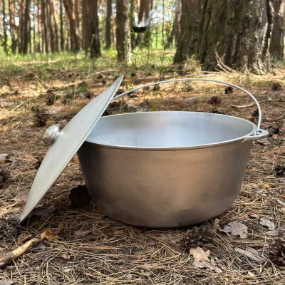 Казан КТА-10 алюминиевый с дужкой и крышкой 10л - 1 Казан КТА-10 алюминиевый с дужкой и крышкой 10л - 1 - Robinzon.ua