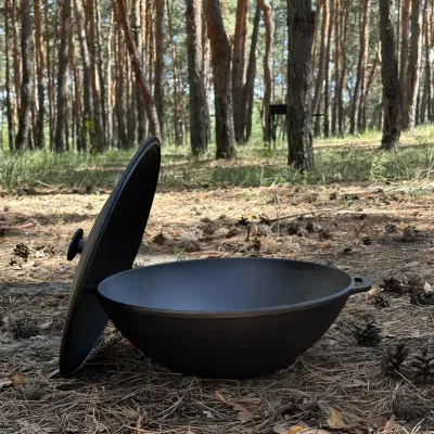 Сковорода WOK-08 чавунна з кришкою 8л - 1 - Robinzon.ua