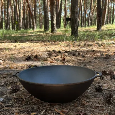 Сковорода WOK-08 чавунна з кришкою 8л - 2 - Robinzon.ua