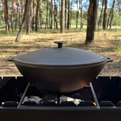 Сковорода WOK-08 чавунна з кришкою 8л - 3 - Robinzon.ua