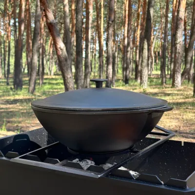 Сковорода WOK-08 чавунна з кришкою 8л - 4 - Robinzon.ua