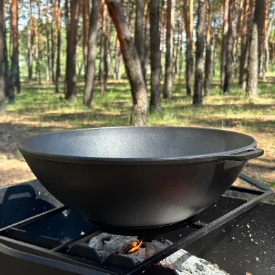 Сковорода WOK-08 чавунна з кришкою 8л - 5 - Robinzon.ua