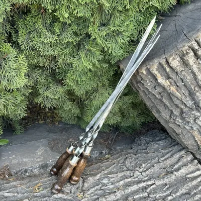 Шампур Mzavod з дерев'яною ручкою 630х12х3мм мармуровий - 3 Шампур Mzavod з дерев'яною ручкою 630х12х3мм мармуровий - 3 - Robinzon.ua