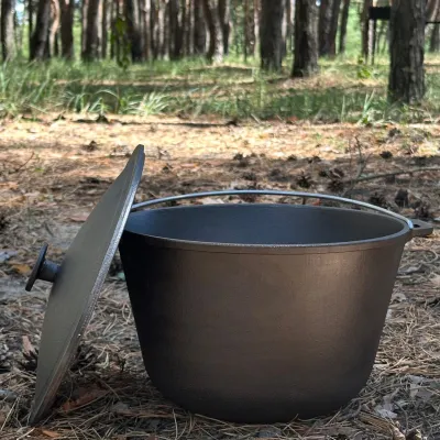 Казан туристический КТ-12 чугунный с крышкой 12л - 1 Казан туристический КТ-12 чугунный с крышкой 12л - 1 - Robinzon.ua