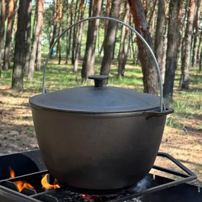 Казан туристический КТ-12 чугунный с крышкой 12л - 2 Казан туристический КТ-12 чугунный с крышкой 12л - 2 - Robinzon.ua