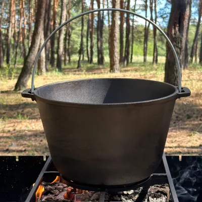 Казан туристический КТ-12 чугунный с крышкой 12л - 3 Казан туристический КТ-12 чугунный с крышкой 12л - 3 - Robinzon.ua