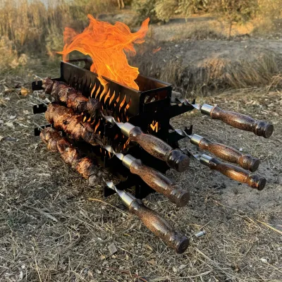 Вертикальний мангал Mzavod Афіна на 6 шампурів 2мм - 2 - Robinzon.ua