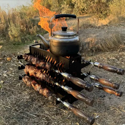 Вертикальний мангал Mzavod Афіна на 6 шампурів 2мм - 3 - Robinzon.ua